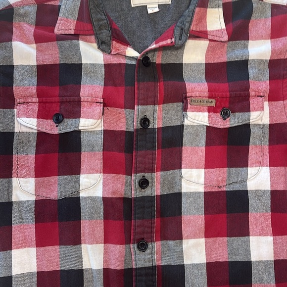 Men’s Large Red field of streams flannel - Picture 3 of 7